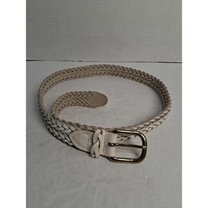 Capezio Genuine Leather Braided Belt S/M Brass Buckle Made in Argentina